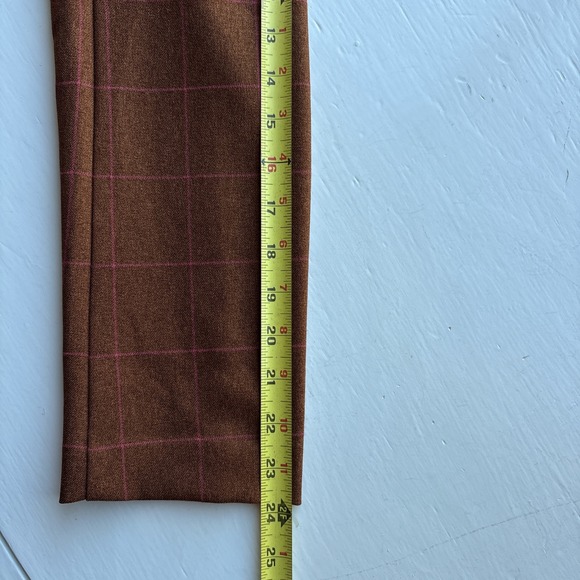 Leith Nordstrom Womens M Blazer Brown Pink Plaid Button Dale Windowpane NWT - Picture 13 of 13